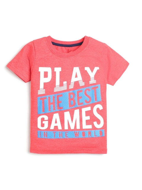 

Hopscotch Boys Coral Typography 3 Printed T-shirt