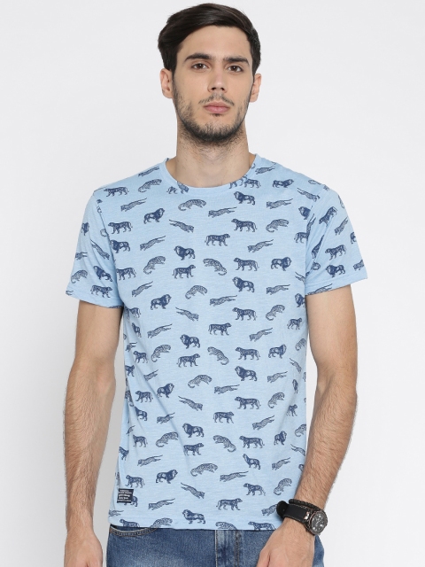 

Pepe Jeans Men Blue Slim Fit Printed T-shirt