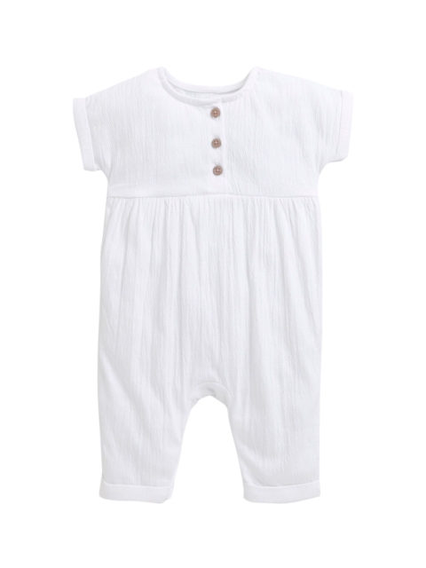 

Hopscotch Girls White Solid Rompers