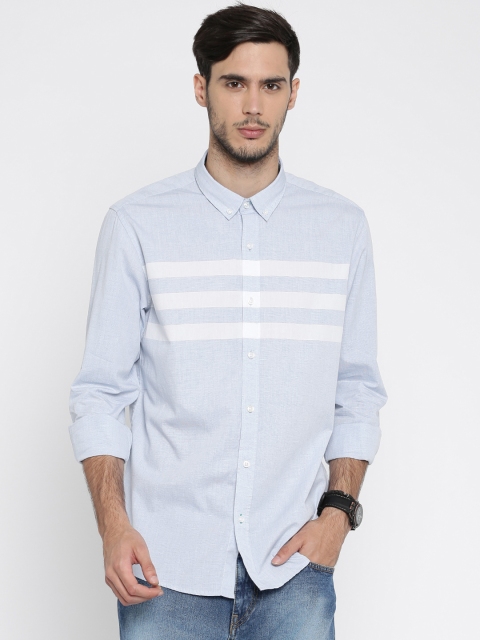 

Pepe Jeans Men Blue Semi Fit Striped Casual Shirt