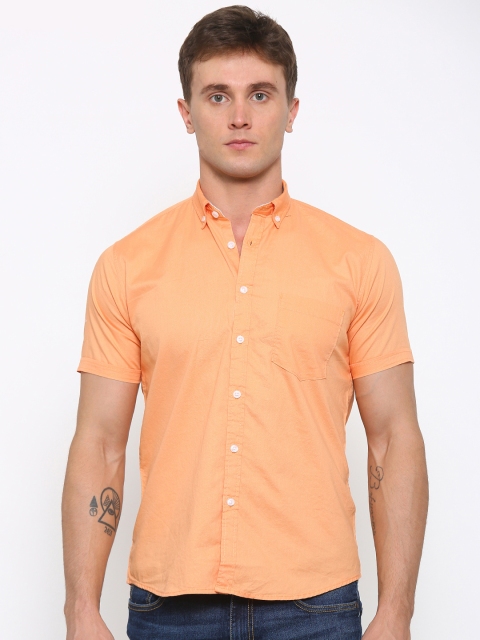 

Pepe Jeans Men Orange Semi Fit Solid Smart Casual Shirt