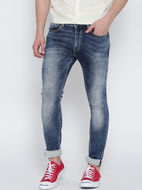 

Pepe Jeans Men Blue Mid-Rise Clean Look Acid-Washed Stretchable Jeans