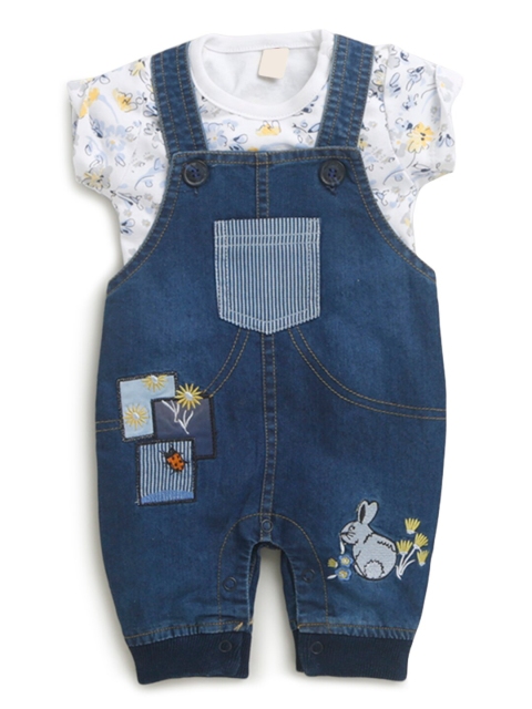 

Hopscotch Boys Graphic Print Dungaree, Navy blue