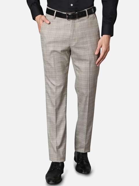 

Callino London Men Beige Checked Trousers