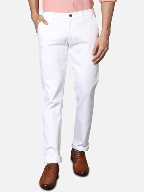 

Callino London Men White Slim Fit Trousers