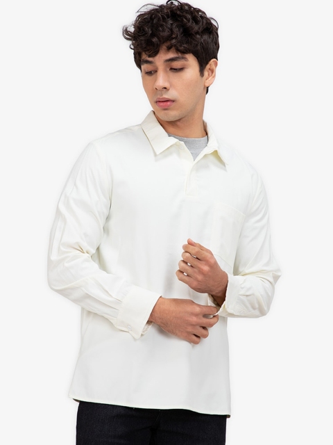 

ZALORA BASICS Men White Polo Placket Shirt