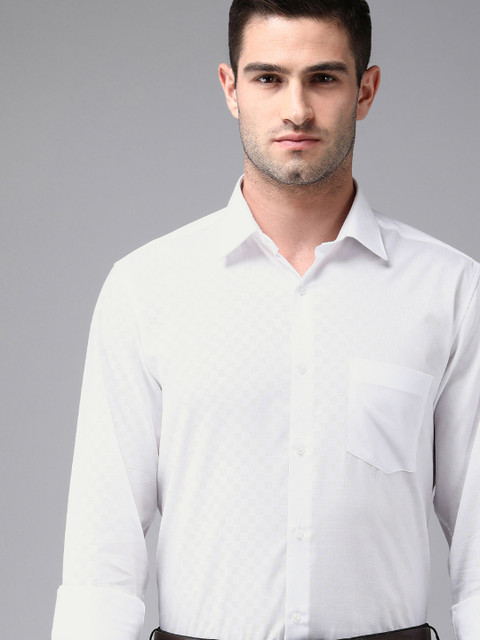 

Van Heusen Men White Self-Design Custom Fit Formal Shirt
