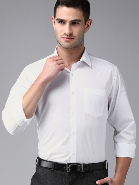 

Van Heusen Men White Textured Custom Formal Shirt