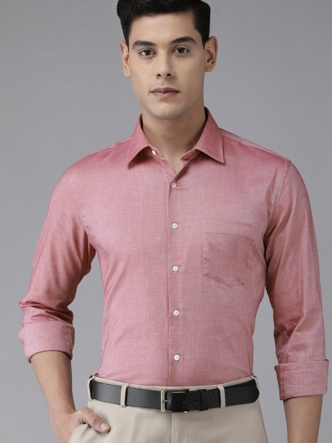 

Van Heusen Men Mauve Self Designed Slim Fit Pure Cotton Formal Shirt