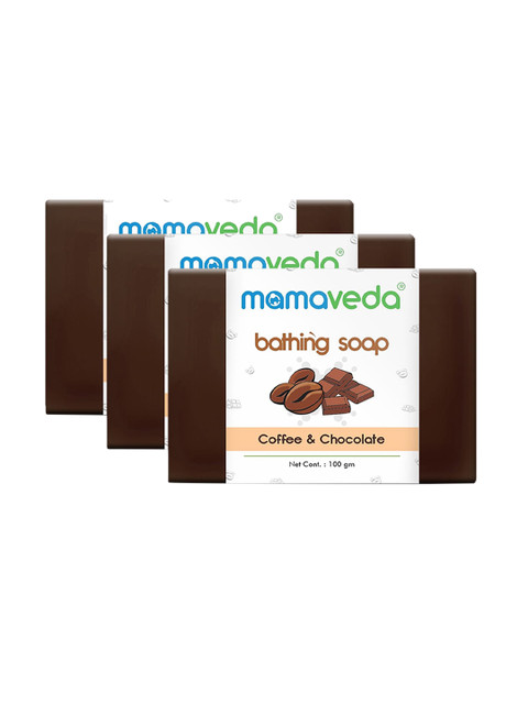 

Mamaveda Set of 3 Coffee & Chocolate Bathing Soap 100 g each, Brown