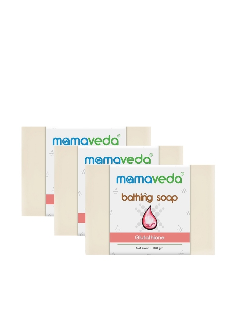 

Mamaveda Set of 3 Glutathione Bathing Soap 100 g Each, Off white