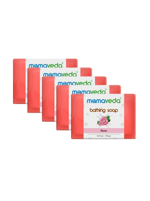 

Mamaveda Set of 5 Rose Bathing Soap 100 g Each, Pink