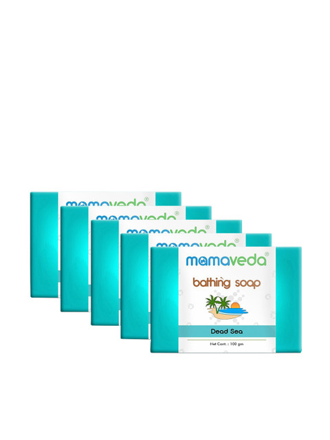 

Mamaveda Set of 5 Dead Sea Mineral Bathing Soap 100 g Each, Blue