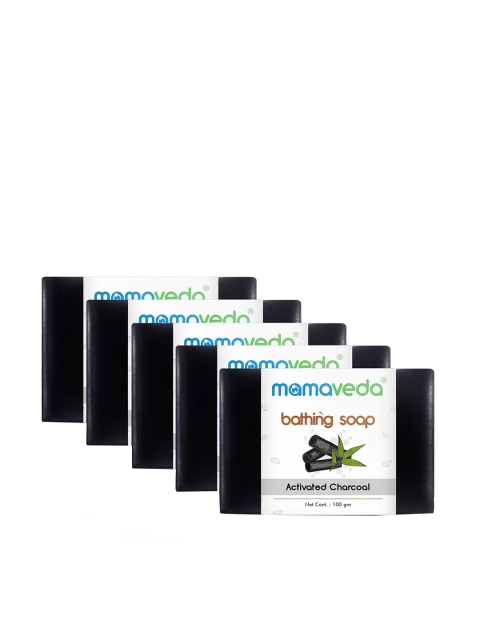 

Mamaveda Set of 5 Activated Charcoal Bathing Soap 100 g Each, Black