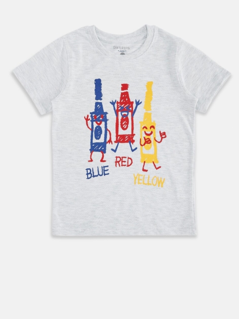 

Pantaloons Junior Boys Grey Melange Graphic Printed T-shirt