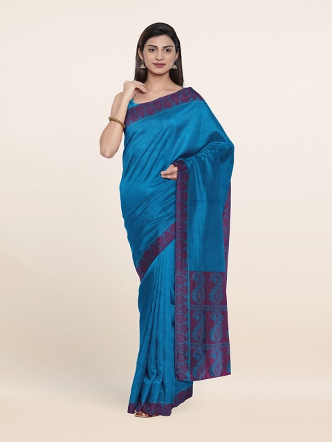 

Pothys Blue & Violet Pure Cotton Saree