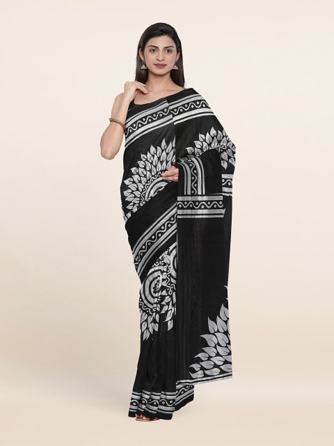 

Pothys Black & Grey Ethnic Motifs Pure Cotton Saree