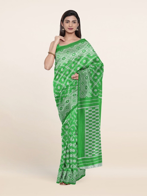 

Pothys Green & Grey Ethnic Motifs Pure Cotton Saree