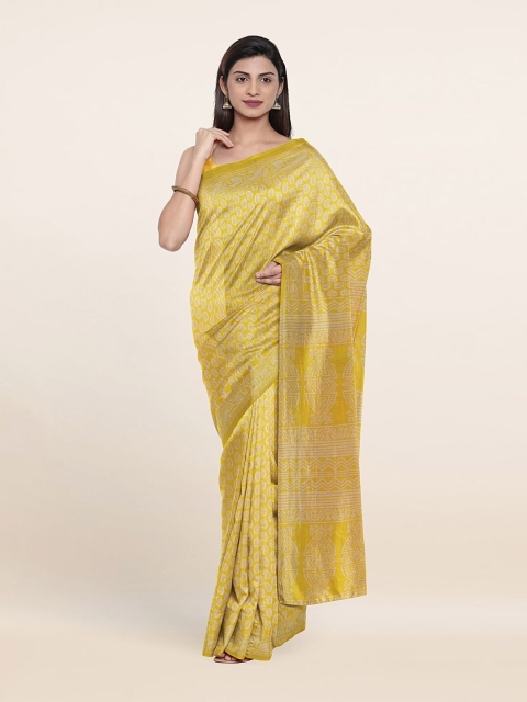 

Pothys Yellow & White Paisley Pure Cotton Saree