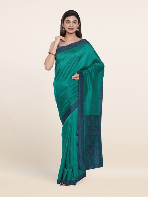 

Pothys Green & Navy Blue Pure Cotton Saree