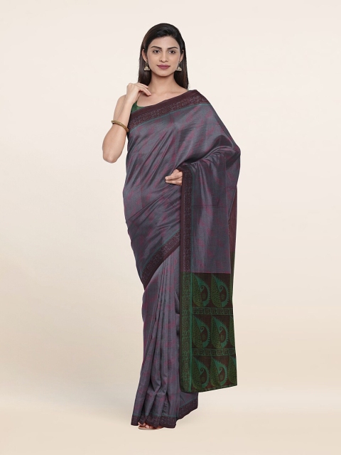 

Pothys Purple & Green Ethnic Motifs Pure Cotton Saree