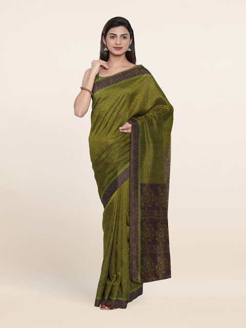 

Pothys Green & Violet Floral Pure Cotton Saree