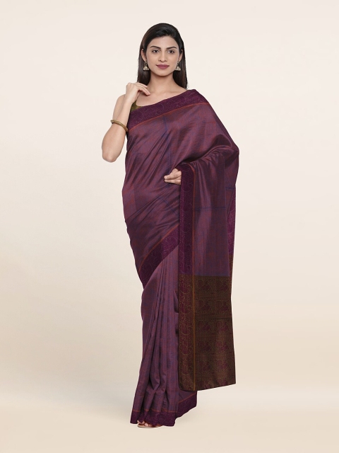 

Pothys Lavender & Gold-Toned Ethnic Motifs Pure Cotton Saree