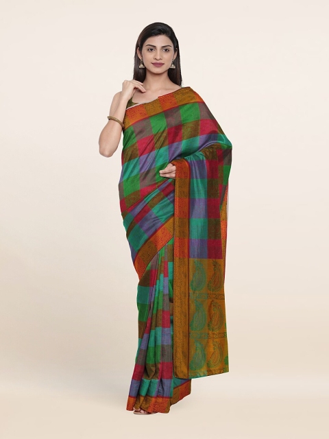 

Pothys Red & Green Checked Pure Cotton Saree