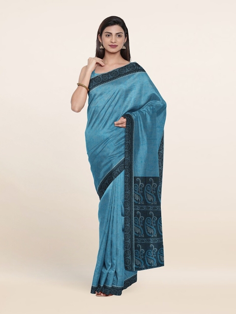 

Pothys Blue Pure Cotton Saree