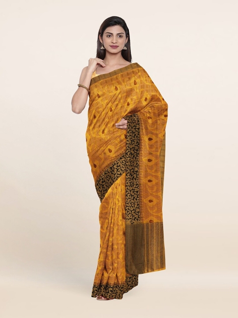 

Pothys Yellow & Black Floral Pure Cotton Saree