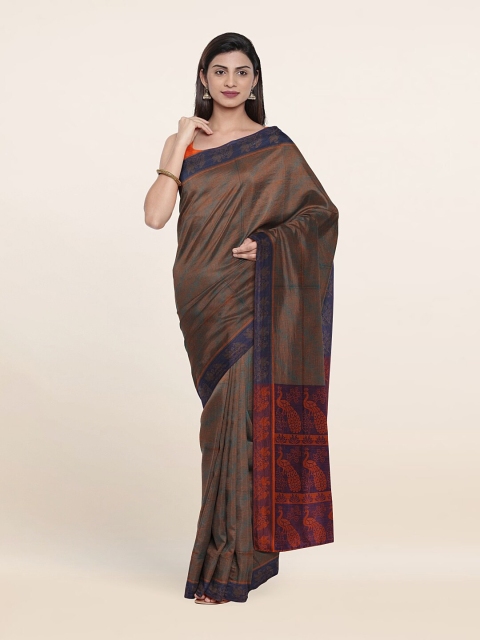 

Pothys Grey & Navy Blue Pure Cotton Saree