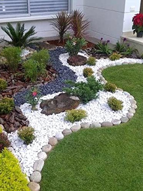 

Leafy Tales White Solid Marble Stone Pebbles Garden Accessories