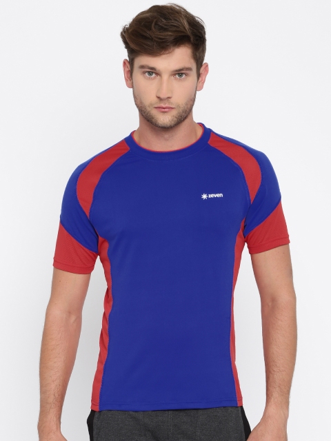 

Zeven Men Blue Solid Round Neck T-shirt