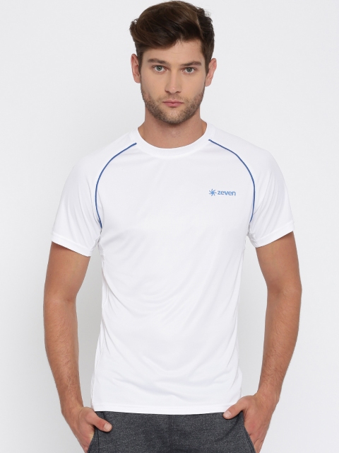 

Zeven Men White Solid Round Neck T-shirt