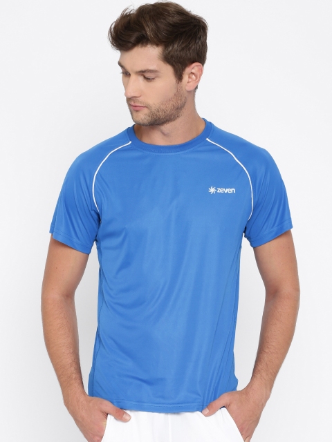 

Zeven Men Blue Solid Round Neck T-shirt
