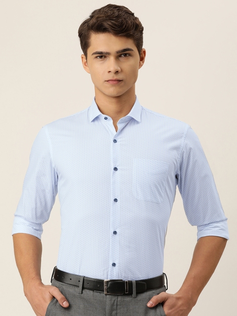 

Peter England Men Blue Nuvo Fit Printed Formal Shirt