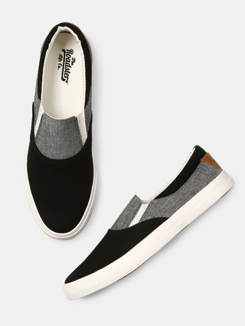 

Roadster Men Black Colourblocked Slip-On Sneakers