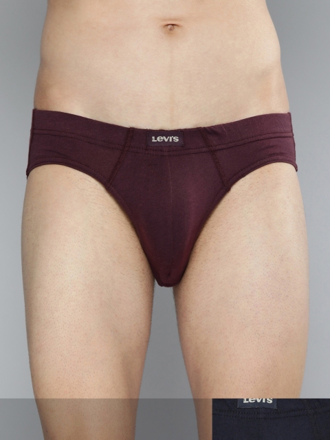 

Levis Men Navy Blue & Maroon Pack Of 2 Solid Pure Cotton Briefs 15992696-1-15992650-1