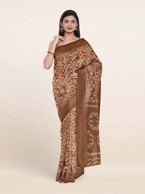 

Pothys Brown & Beige Ethnic Motifs Saree