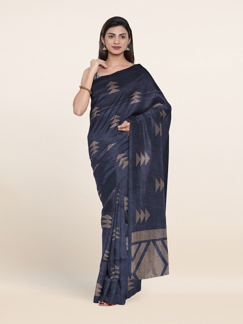 

Pothys Blue & Brown Printed Saree