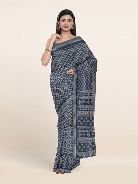 

Pothys Blue & White Printed Saree