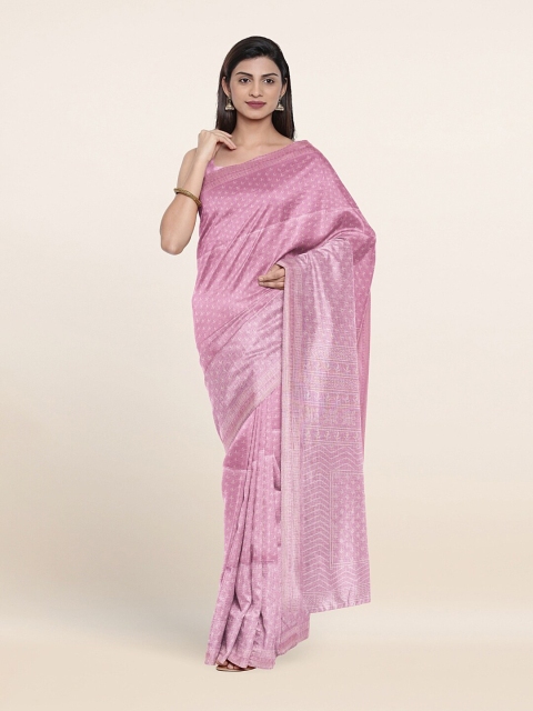 

Pothys Pink & Cream-Coloured Ethnic Motifs Saree