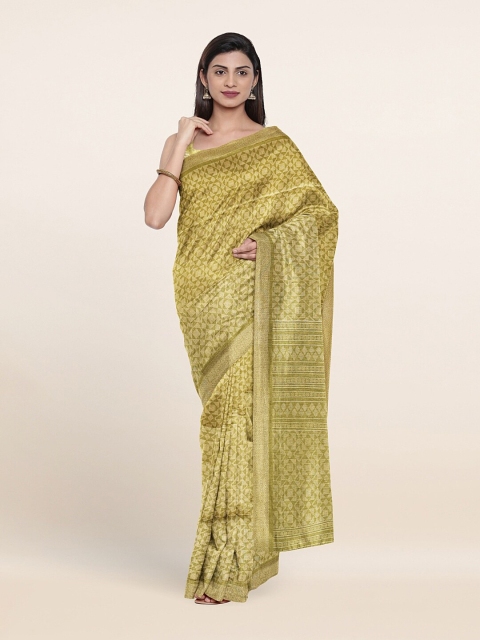 

Pothys Green Geometric Printed Saree
