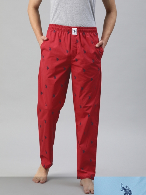 

U.S. Polo Assn. Men Pack Of 2 Printed Lounge Pants 9918001-1-14121644-1, Red