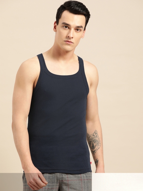

Jockey Men Pack Of 2 Solid Innerwear Vest 11444386-1-11443876-1, Navy blue