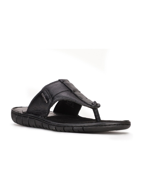 

Hush Puppies Men Black Leather Comfort Sandals
