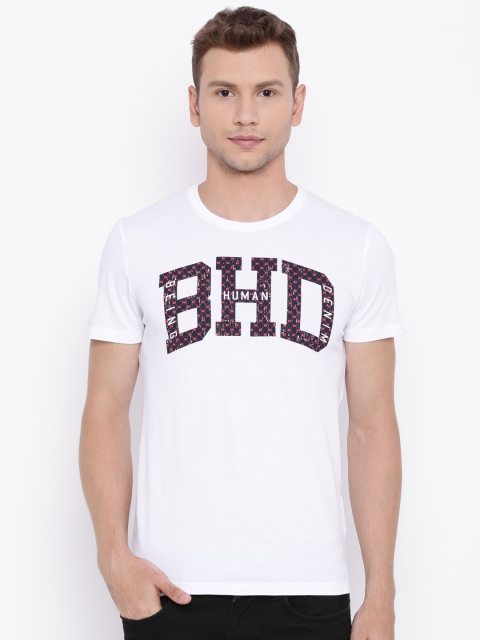 

Being Human Men White Printed Round Neck T-shirt