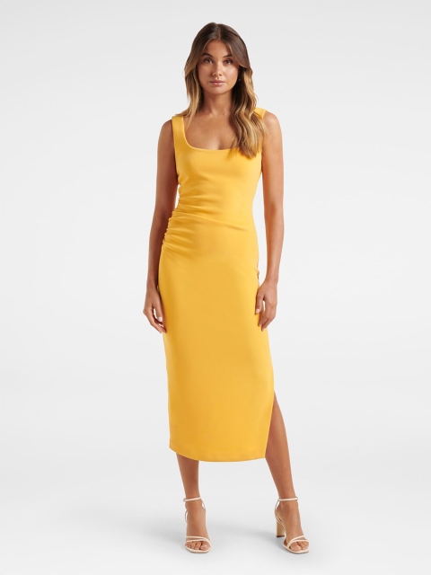 

Forever New Yellow Bodycon Midi Dress