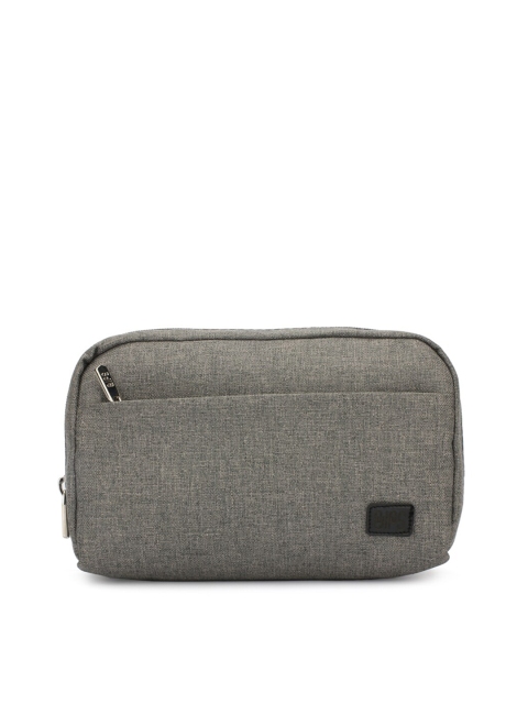 

QIPS Men Grey Melange Solid Cosmetic Pouch