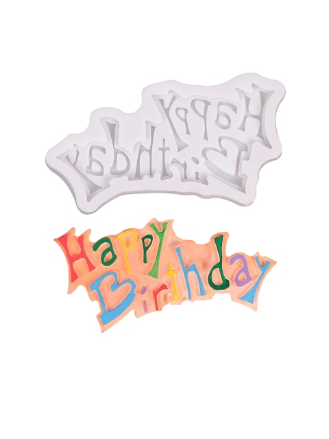 

JoyGlobal Grey Silicone Groovy Happy Birthday Mould
